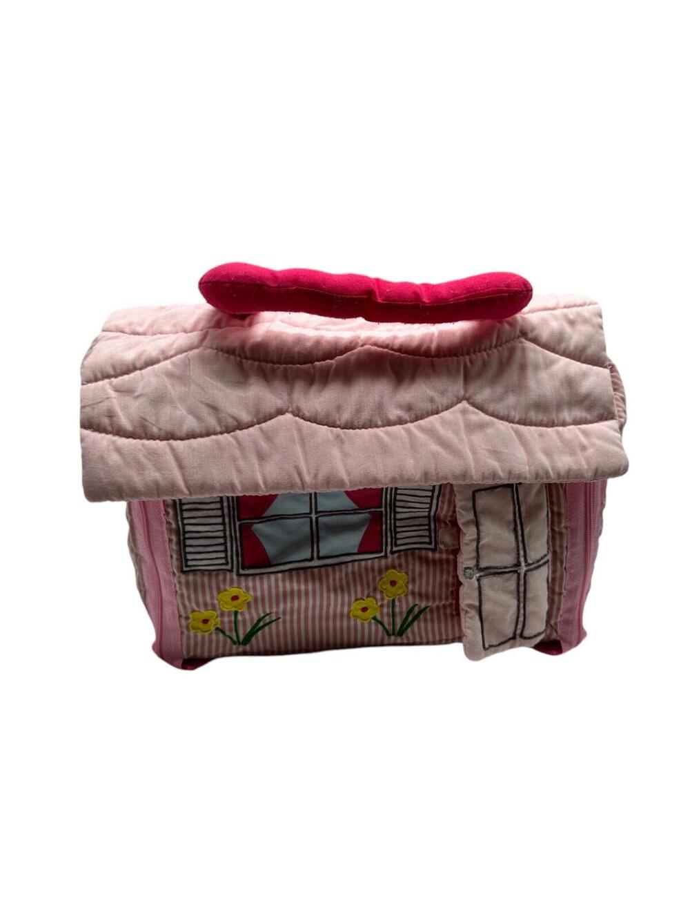 Toys to Grow Quilted Pink Cottage-Style Toy Floral Embroidery & Red Handle